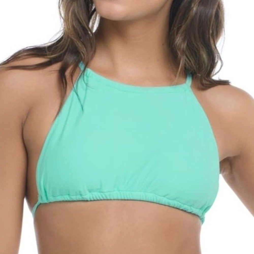 Body Glove Sage High Neck Bikini Top Sea Mist Teal 39506202 Women Large NWT